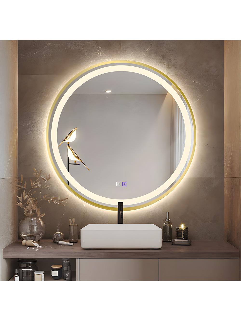 LUSTRO ŚCIENNE LED 90cm MMJ Złote