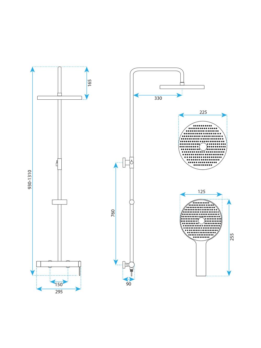Zestaw natryskowy Rea Foss Clif Nikiel Szczotkowany