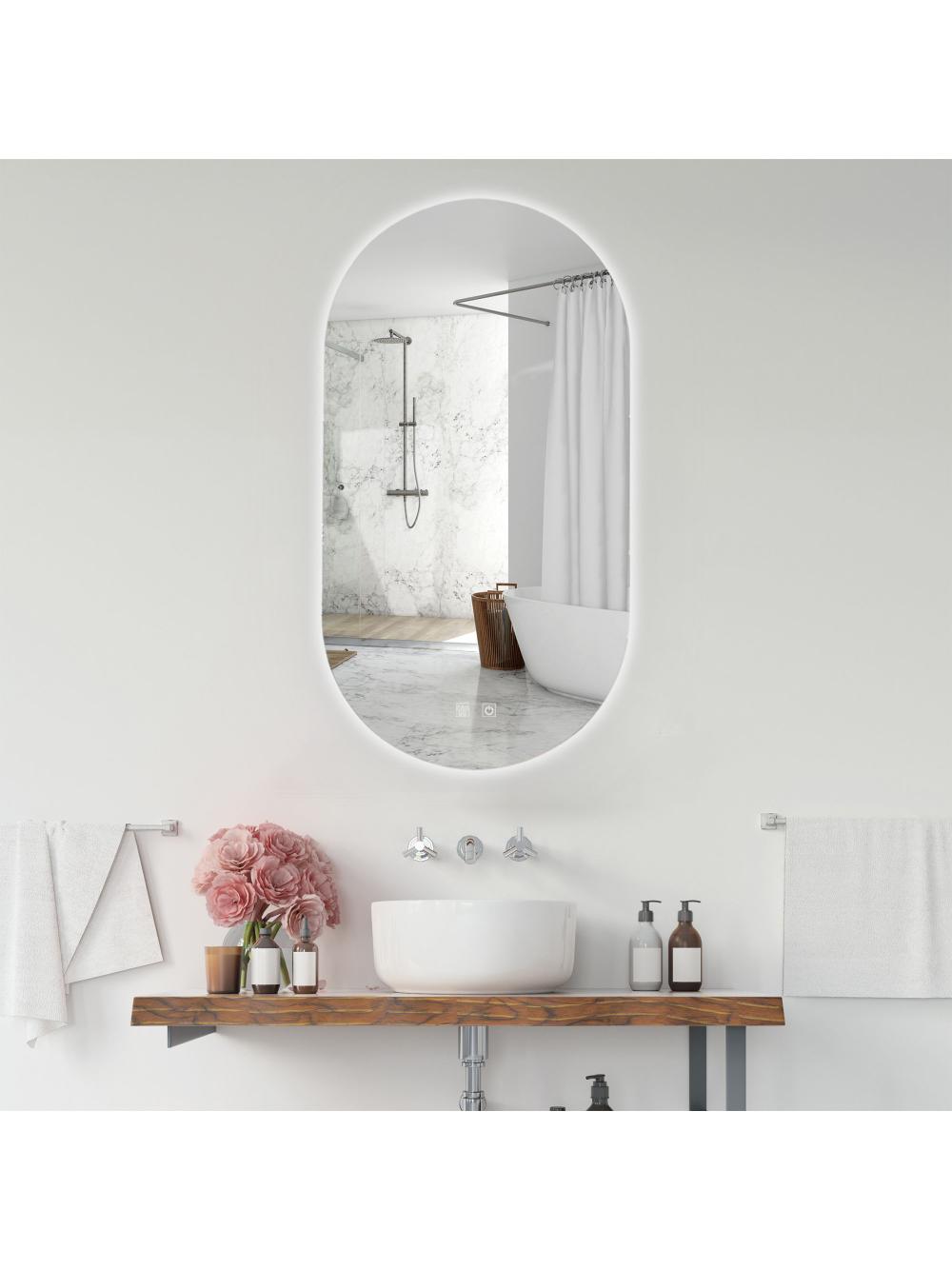 LUSTRO ŚCIENNE LED EGG 60x80 cm
