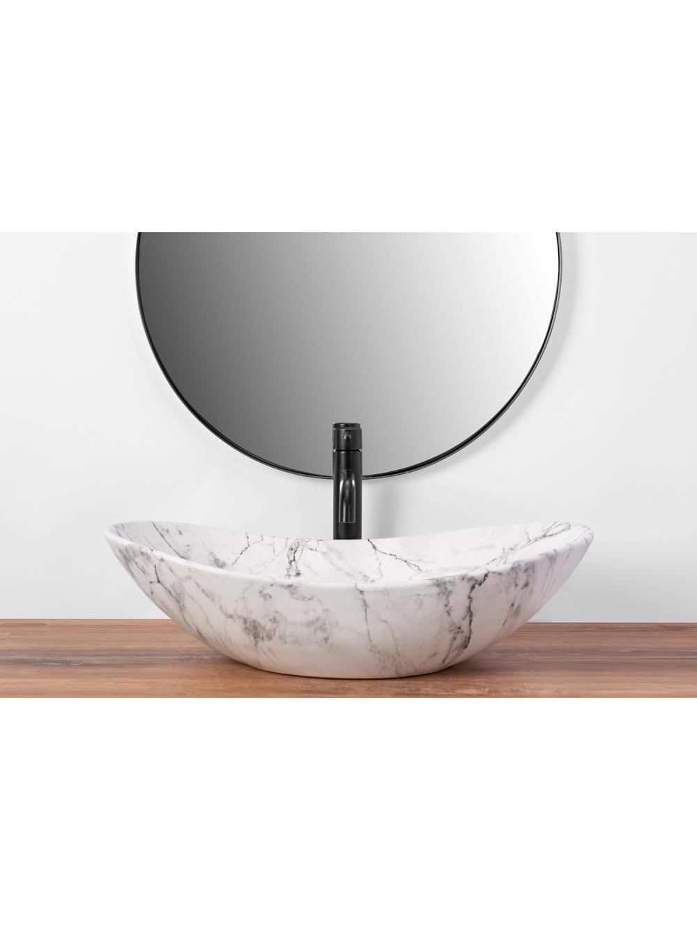 Umywalka nablatowa Rea Royal Statuario Marble Matt