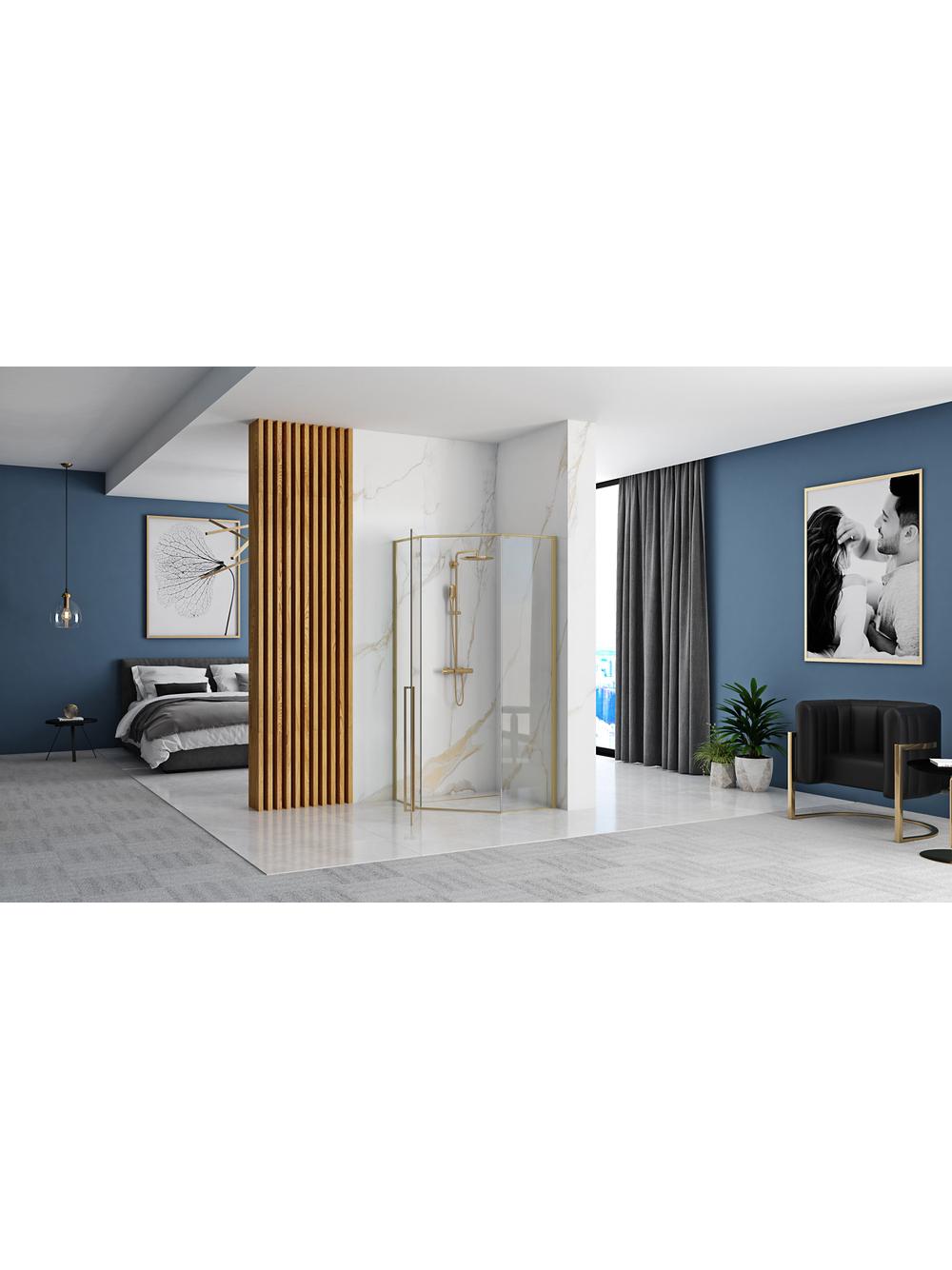 Душ кабина Rea DIAMOND 100x100 BRUSH GOLD