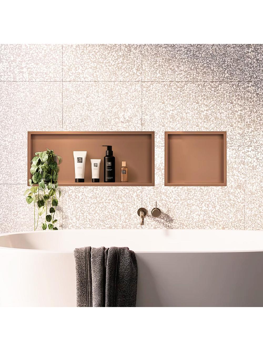 bathroom shelf 30x60 brush copper