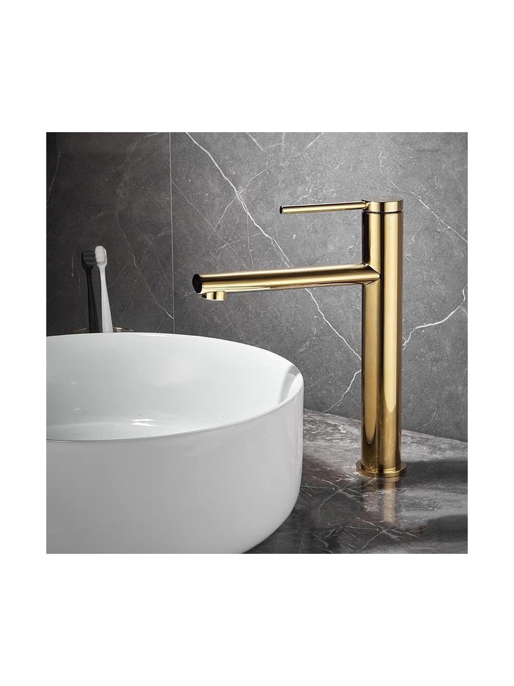 Βρύση νιπτήρα REA OVAL, Gold High