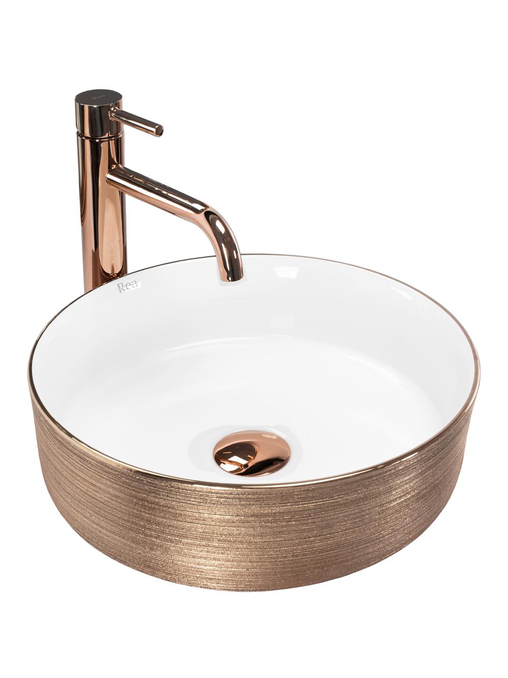 Kriauklė stalviršio Rea Sami Brush Rose Gold