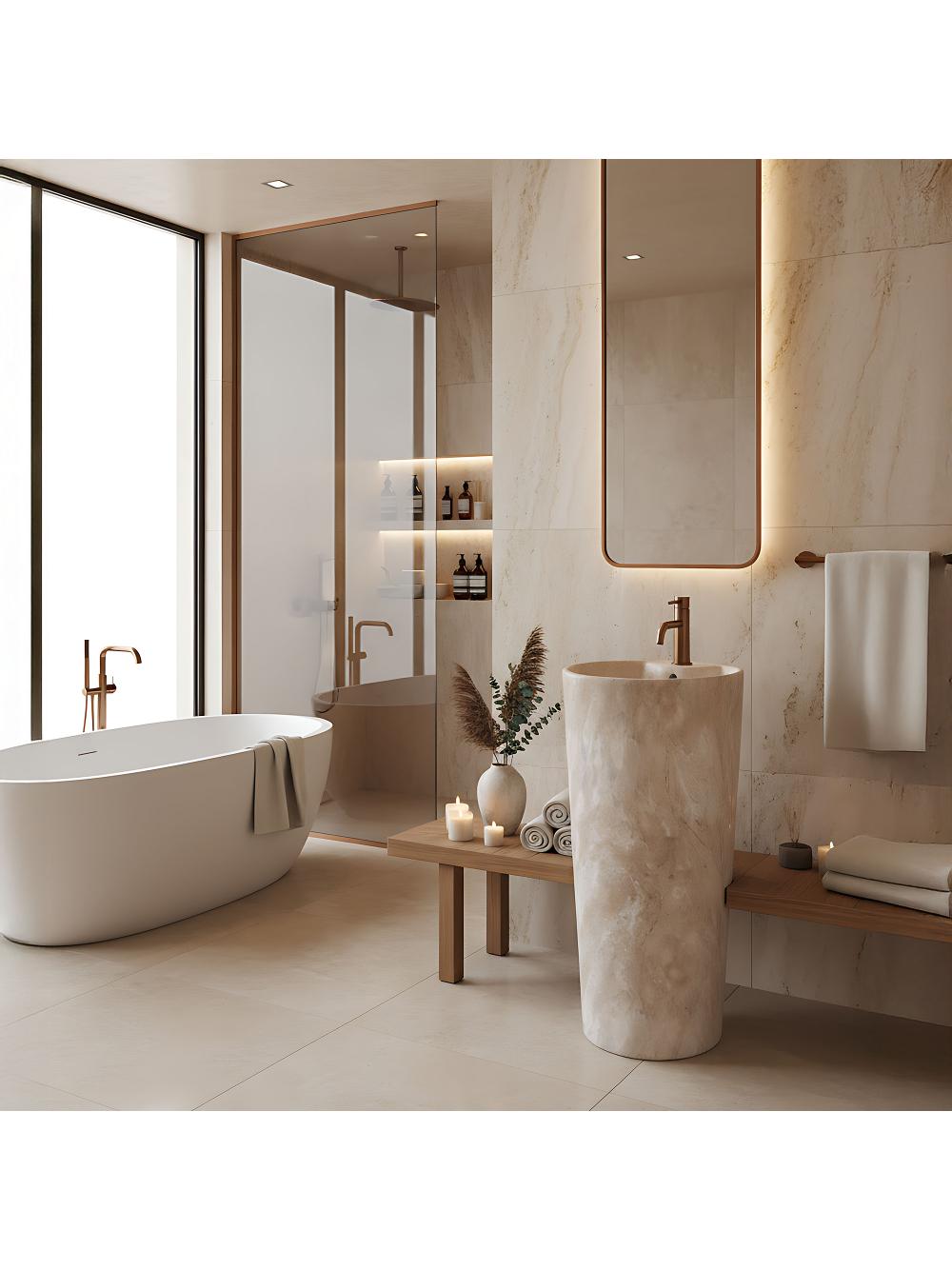 Lavoar freestanding de sine stătător Ceramic Rea Blanka Savana Matt