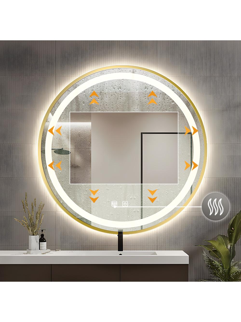LUSTRO ŚCIENNE LED 90cm MMJ Złote