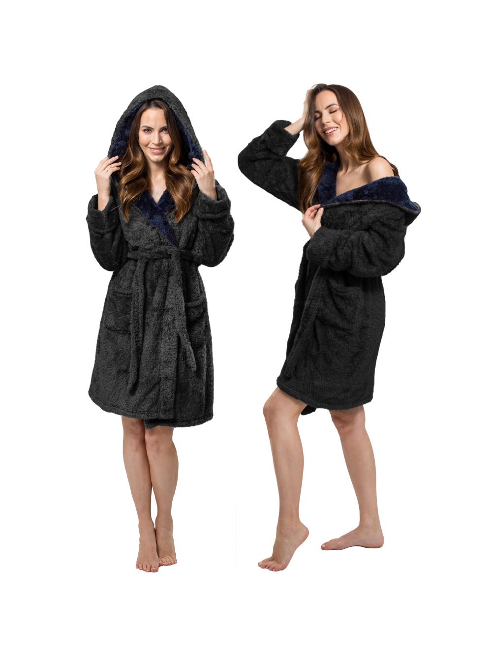 Szlafrok damski Jordan Black Navy M