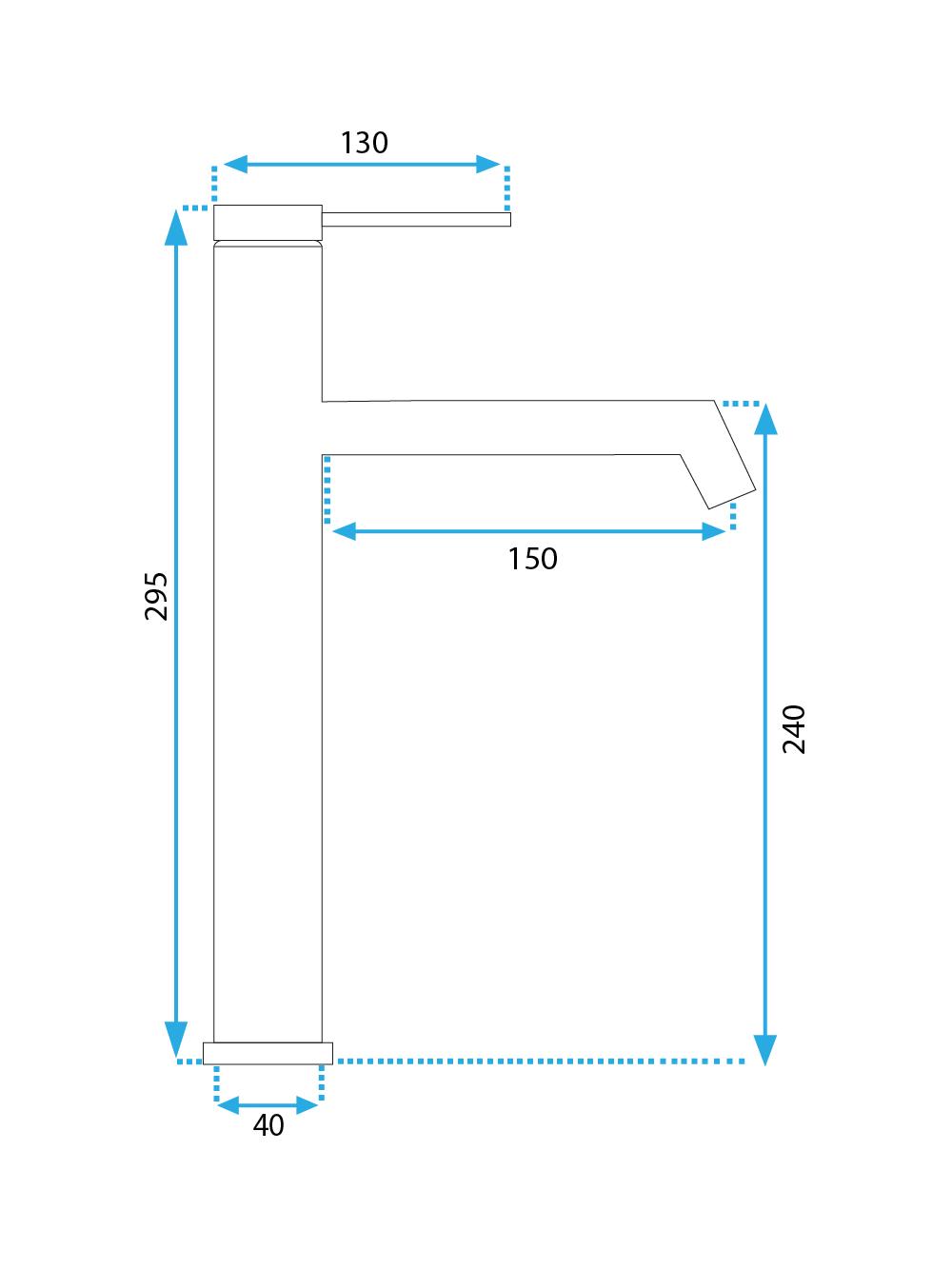 Bateria Umywalkowa Rea Foss nikiel szczotkowany Inox wysoka