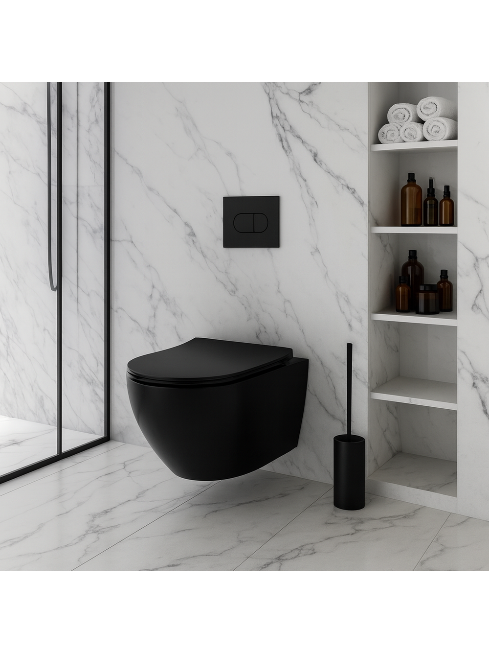 WC csésze Rea Carlo Mini Tornado NF BLACK MATT