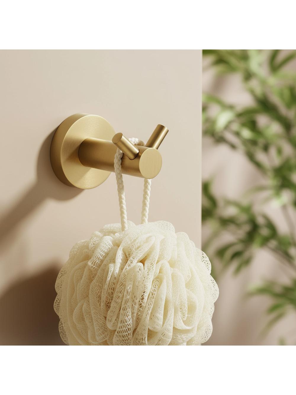 Wieszak łazienkowy Dwuramienny 5605 Leo Złoty Szczotkowany