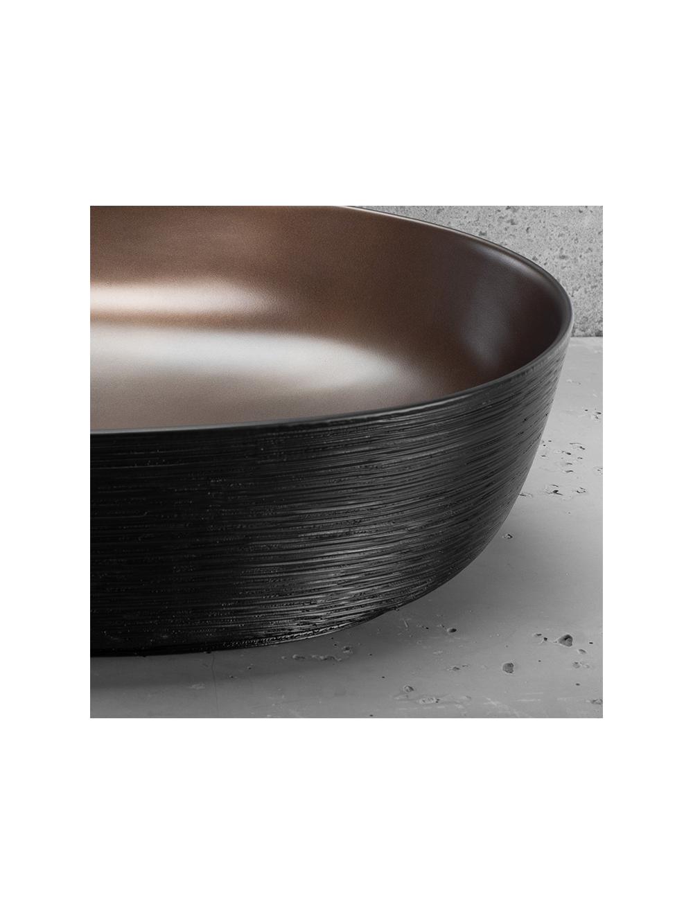 Umywalka nablatowa Rea Cleo 61 Copper Brush / Black