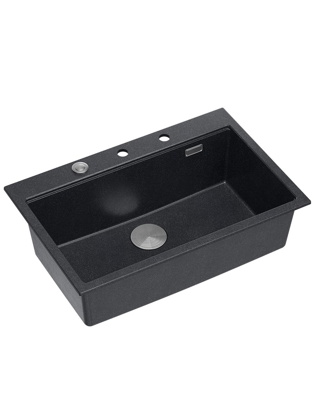 Zlewozmywak granitowy MARC 110 WORKSTATION Czarny Metalik