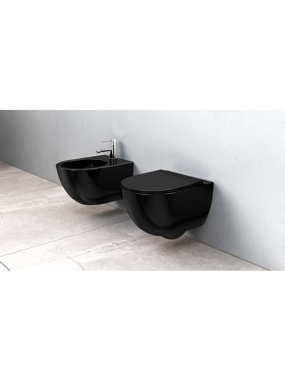 Misa WC podwieszana Rea Carlo Mini Rimless Flat Czarna