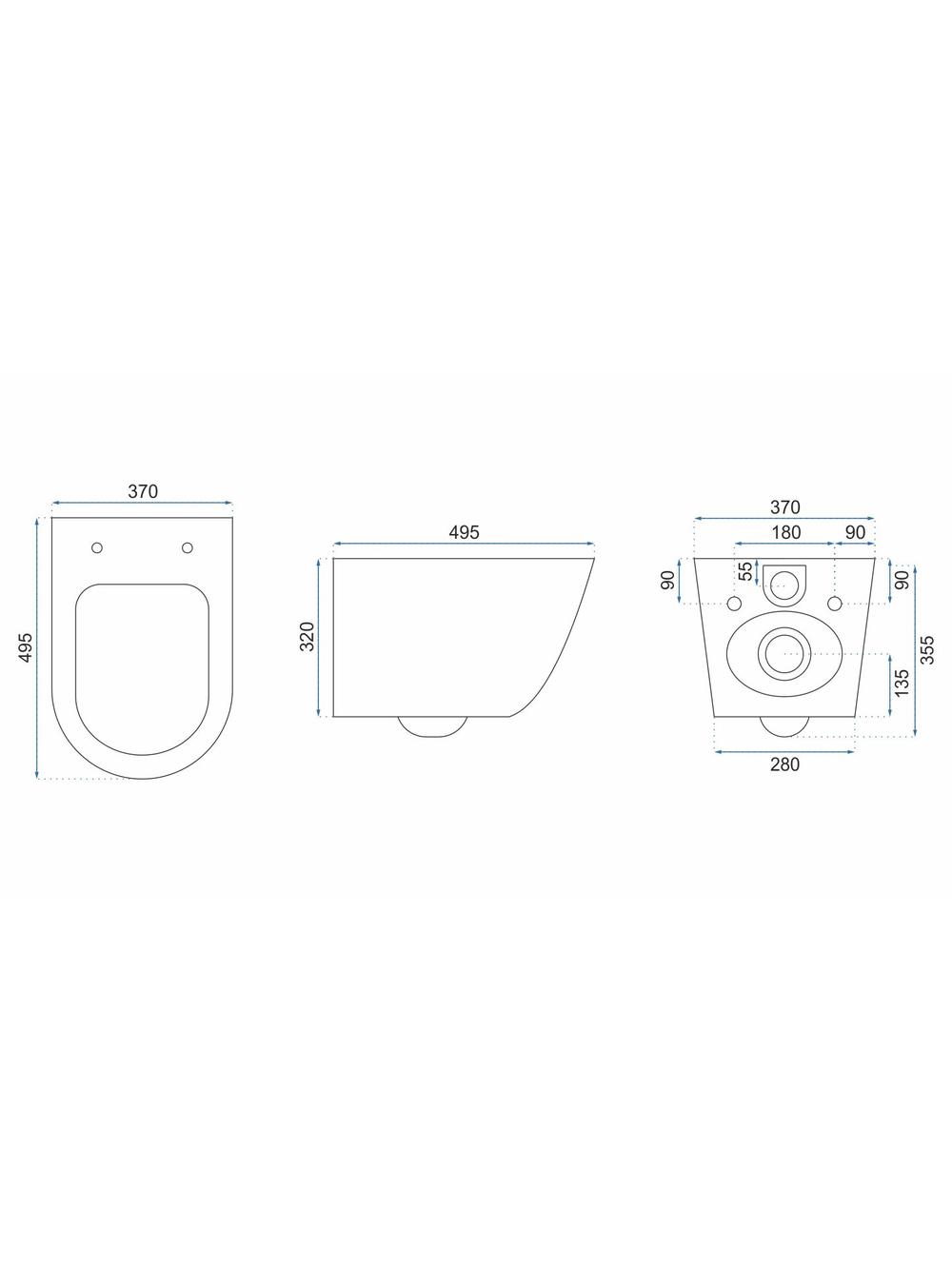 Misa WC podwieszana REA Carlo Mini Rimless Ecru