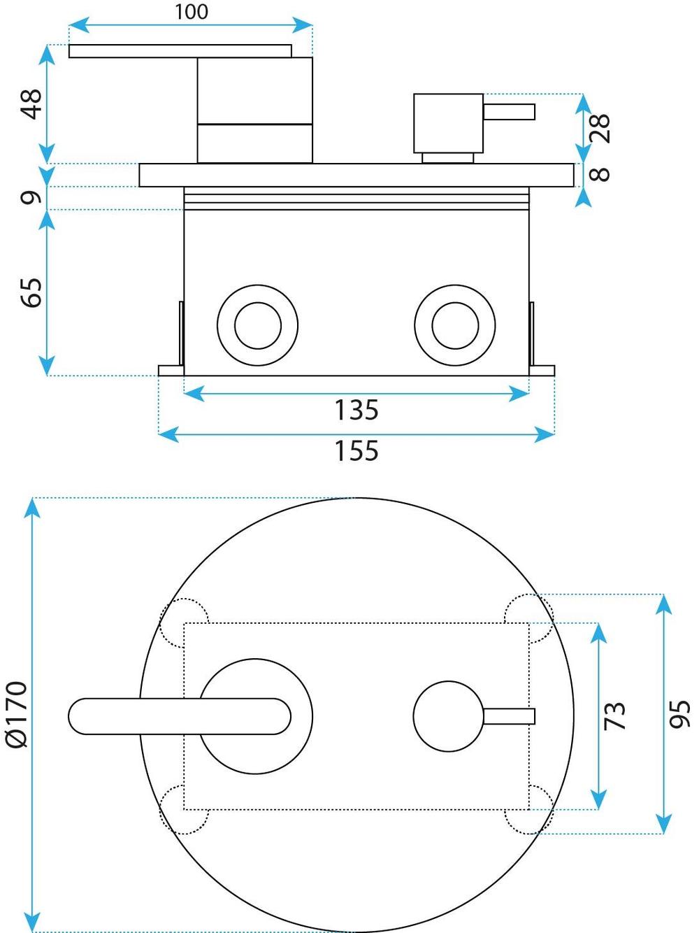 Shower system Rea Ontario Brush Copper + BOX