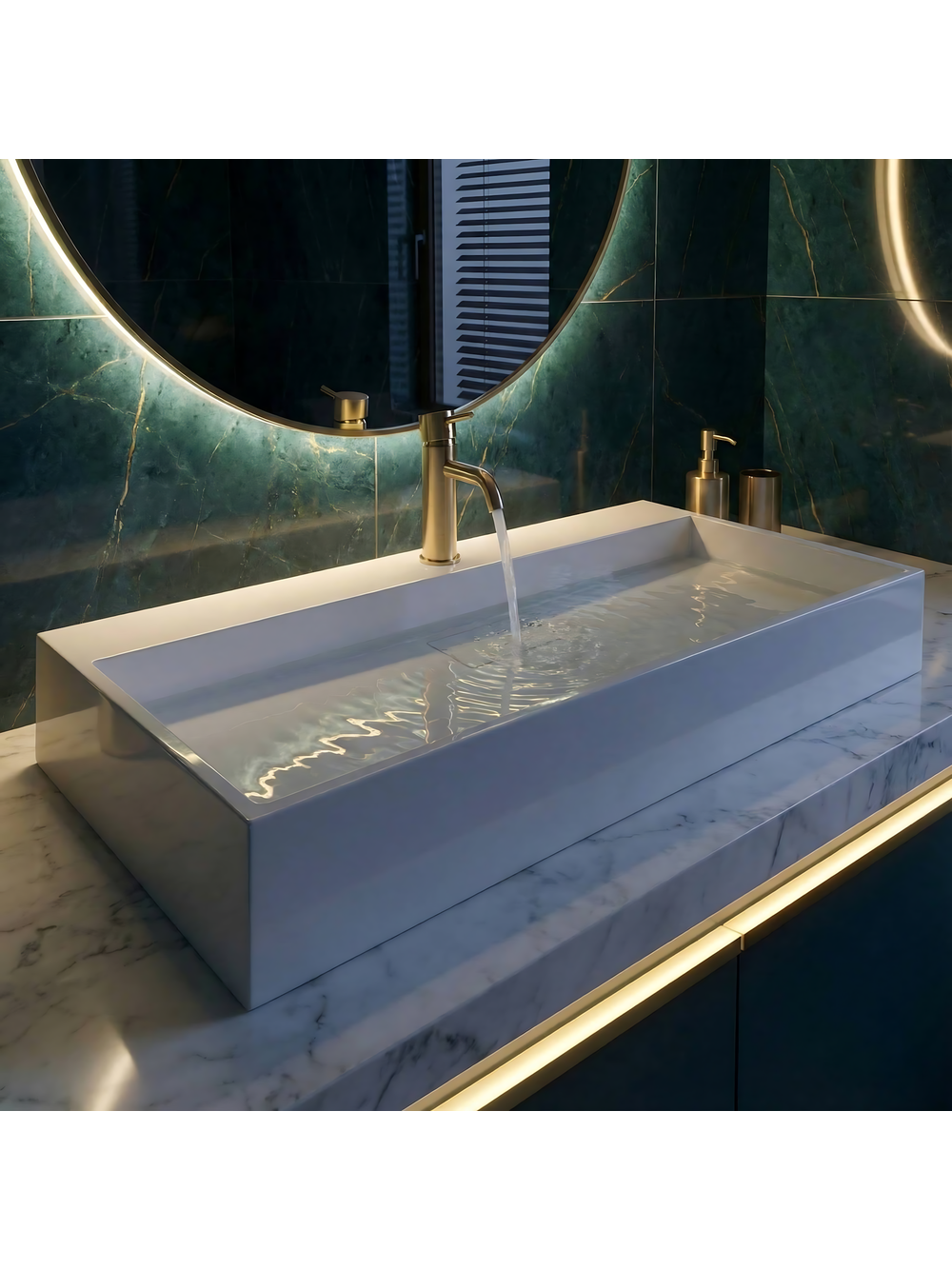 Умывальник конгломератный на столешницу GOYA 100CM