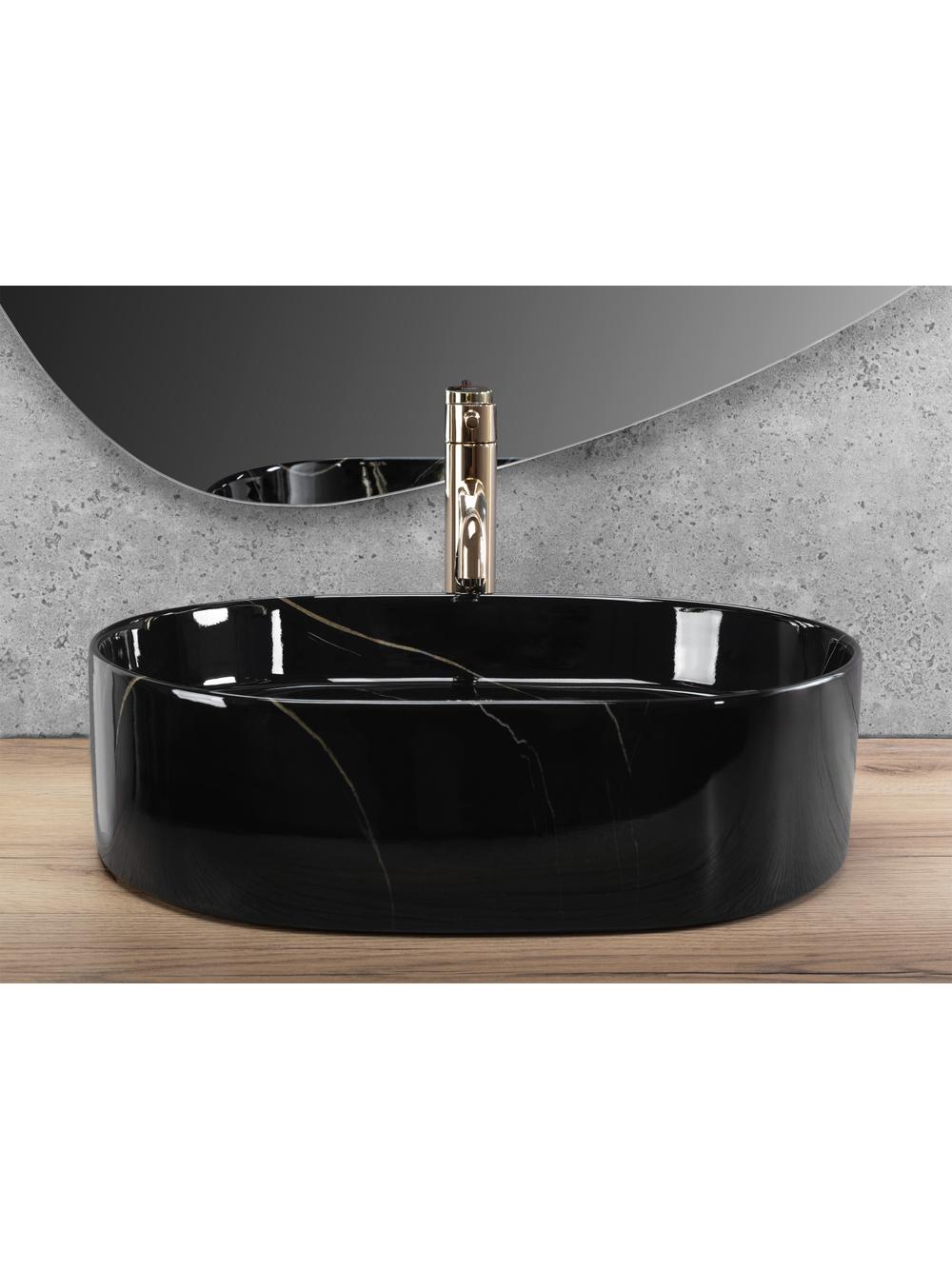 Umywalka nablatowa Rea Nadia 50 Black Stone