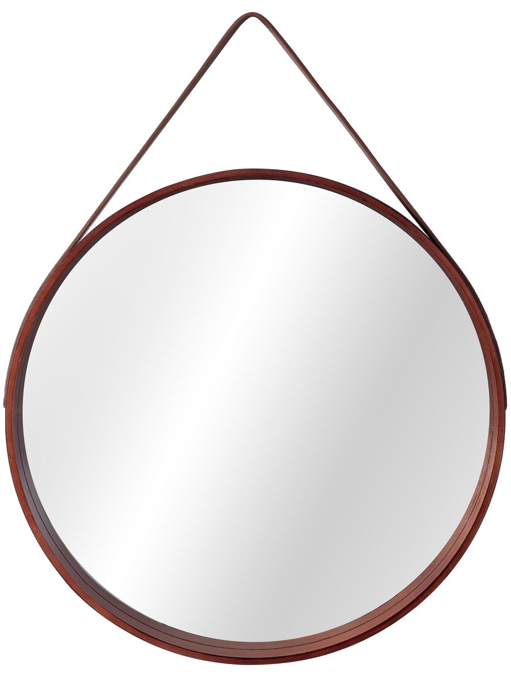 Lustro na pasku okrągłe drewniane   50 cm NBKL-19028
