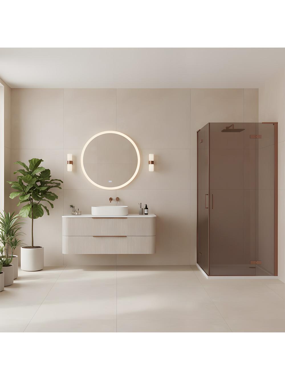Cabina de ducha REA Hugo Double 90x90 Copper Brush