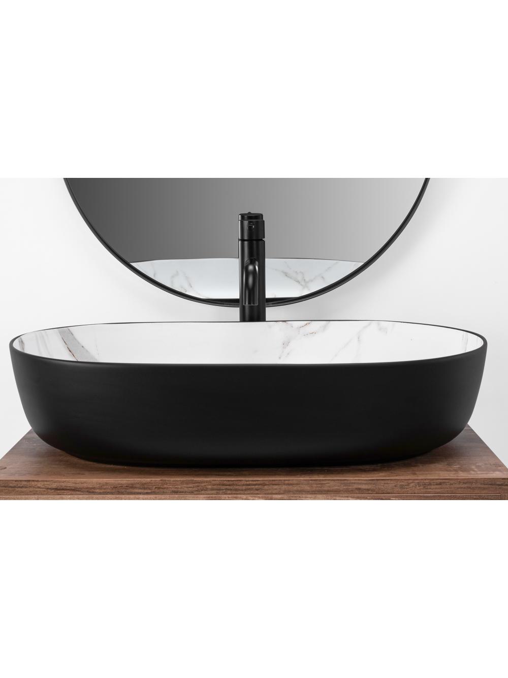 Umywalka nablatowa Rea CLEO 61 BLACK AIAX MATT
