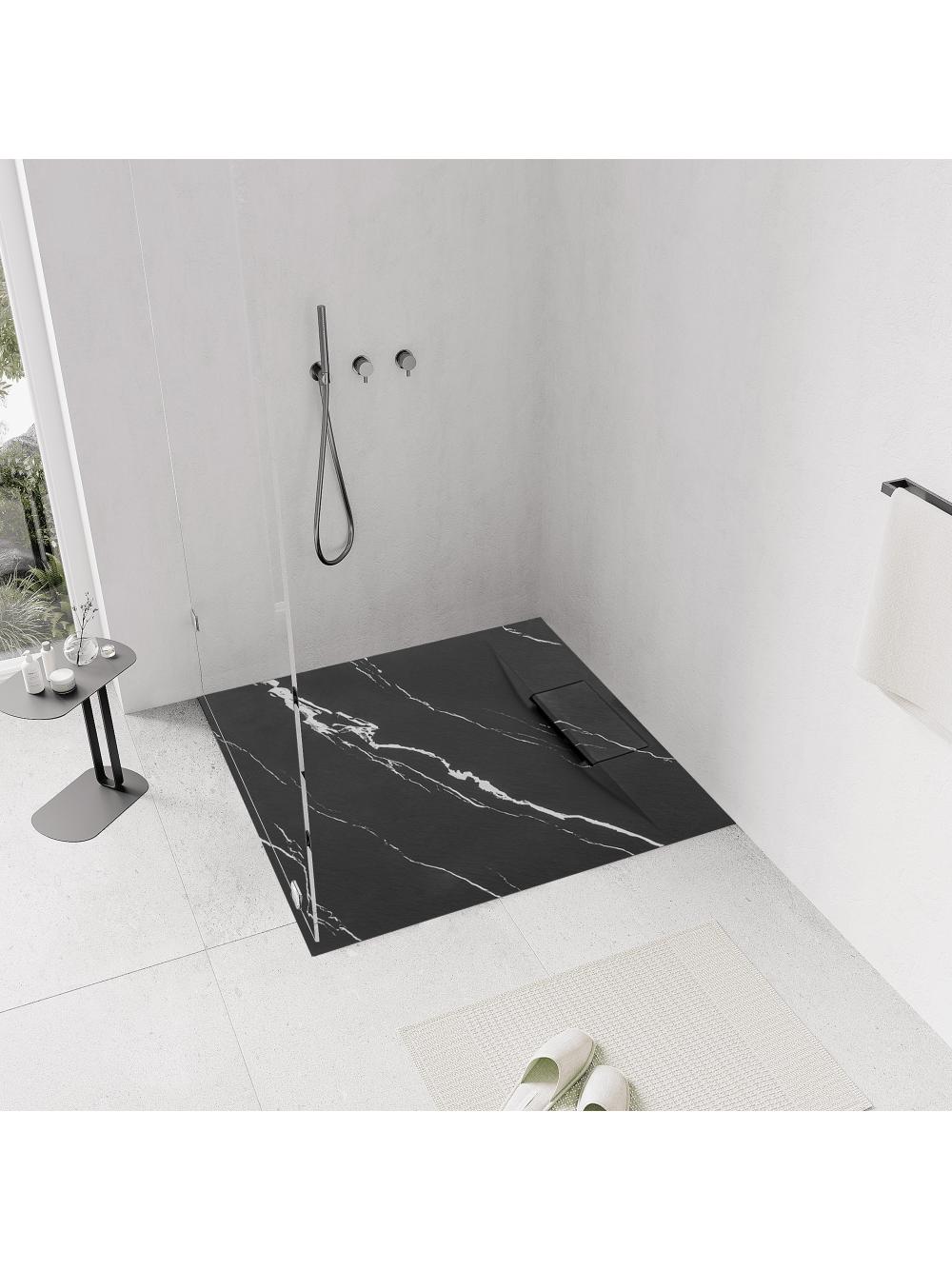 Brodzik prysznicowy Bazalt CARRARA BLACK 90x90