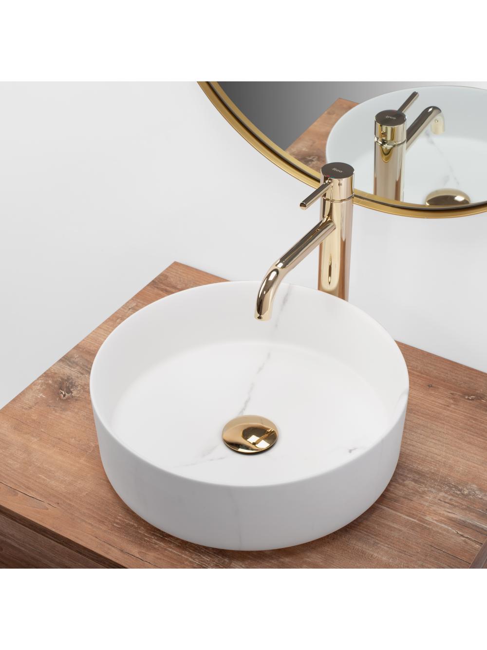 Umywalka nablatowa Rea Sami Marble Mat