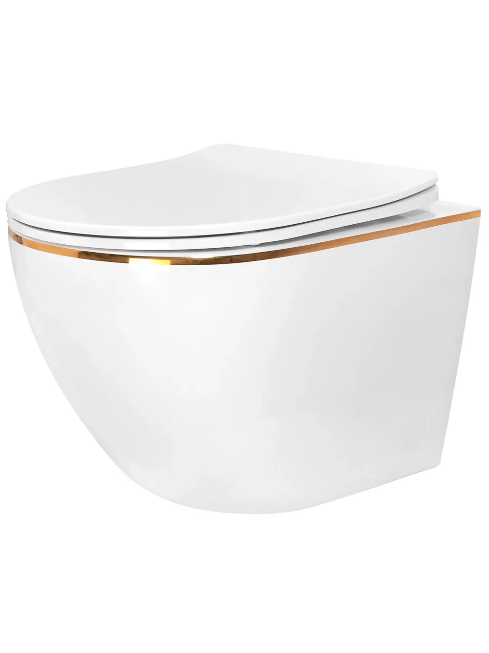 Misa WC podwieszana Rea Carlo Mini Rimless Flat Tornado GOLD EDGE