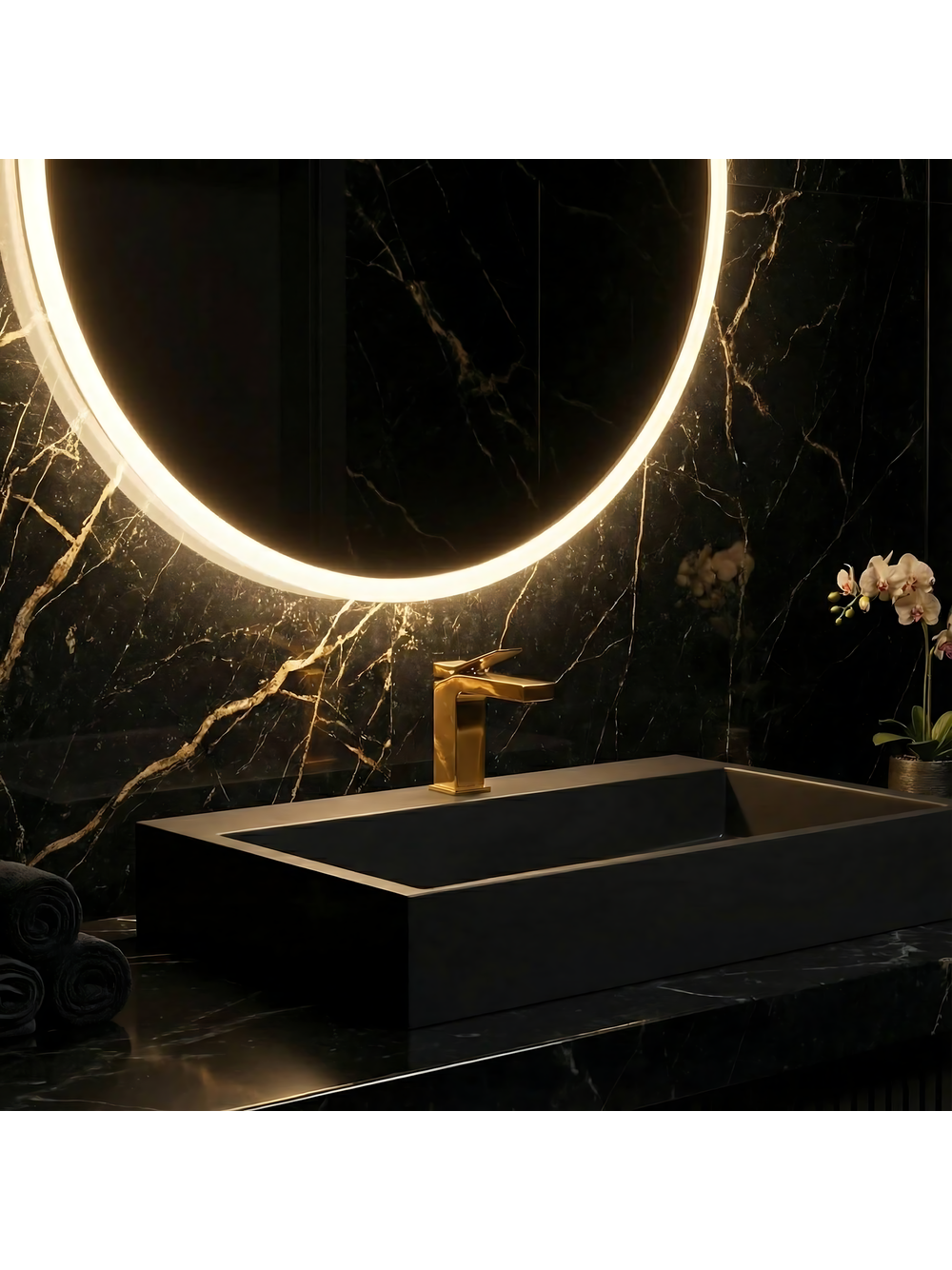 CONGLOMERATE WASHBASIN GOYA BLACK MAT 60CM