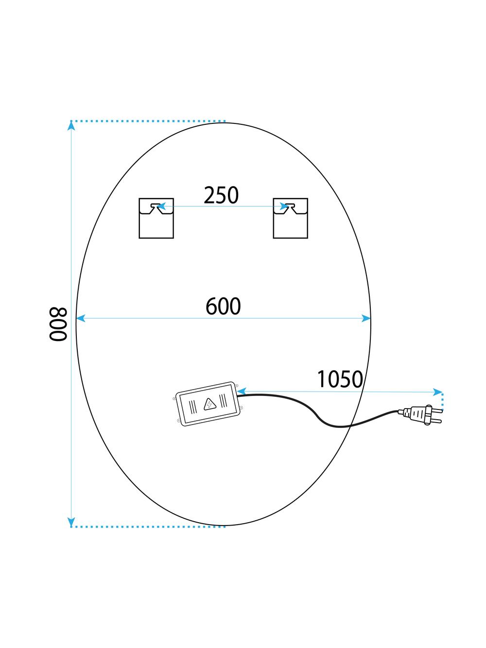 LUSTRO ŚCIENNE LED 80x60 YH-3352