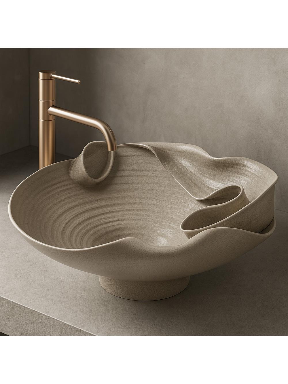 Ceramic Countertop Basin REA HM-12 Handmade ART