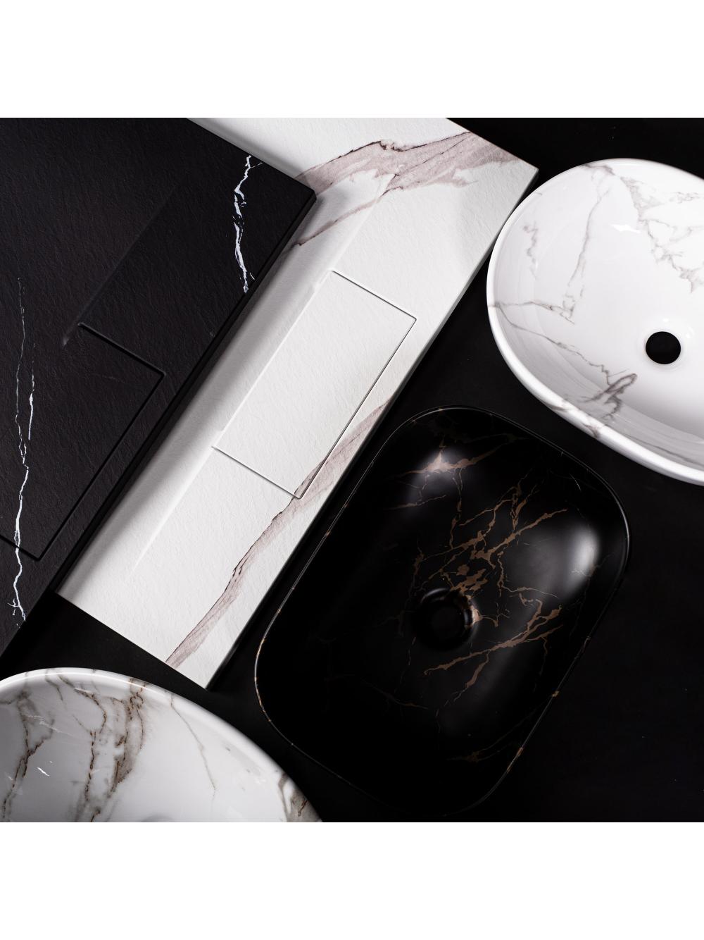 Umywalka nablatowa REA Royal In Black Marble Gold