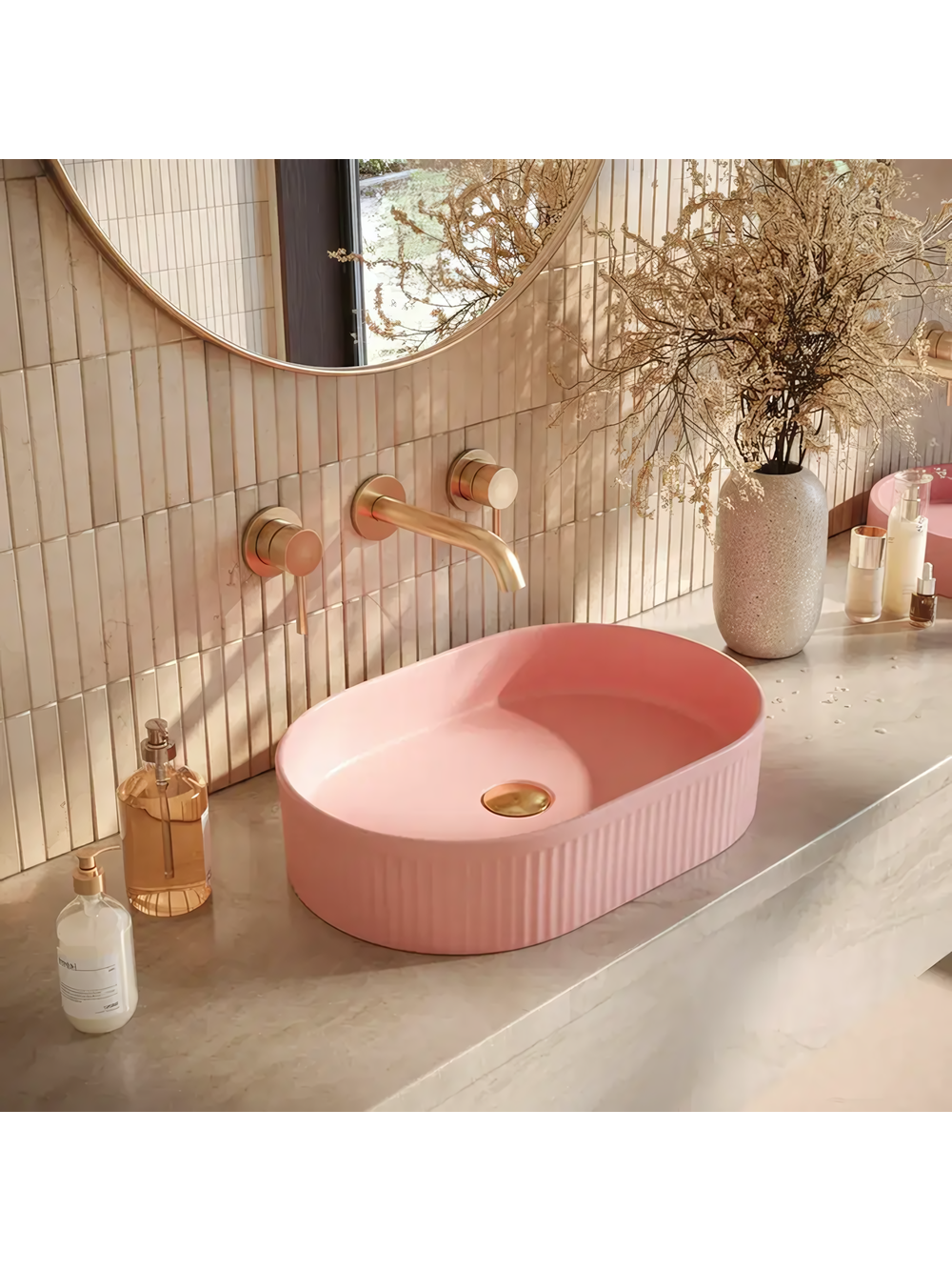 Umywalka nablatowa Rea Vanda Bubble Gum Matt