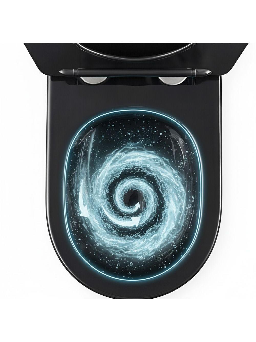 WC Schüssel Randlos Rea Carlo Mini Tornado Black Gold Egde