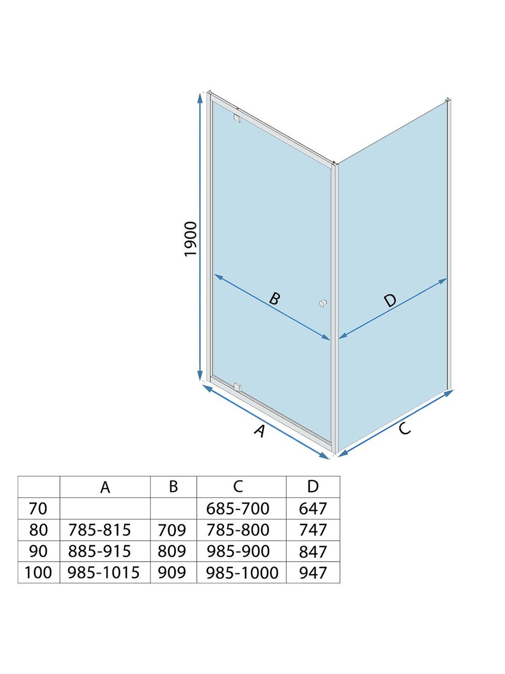 Rea suihkukaappi Rea Primo Swing 80x70 Chrome