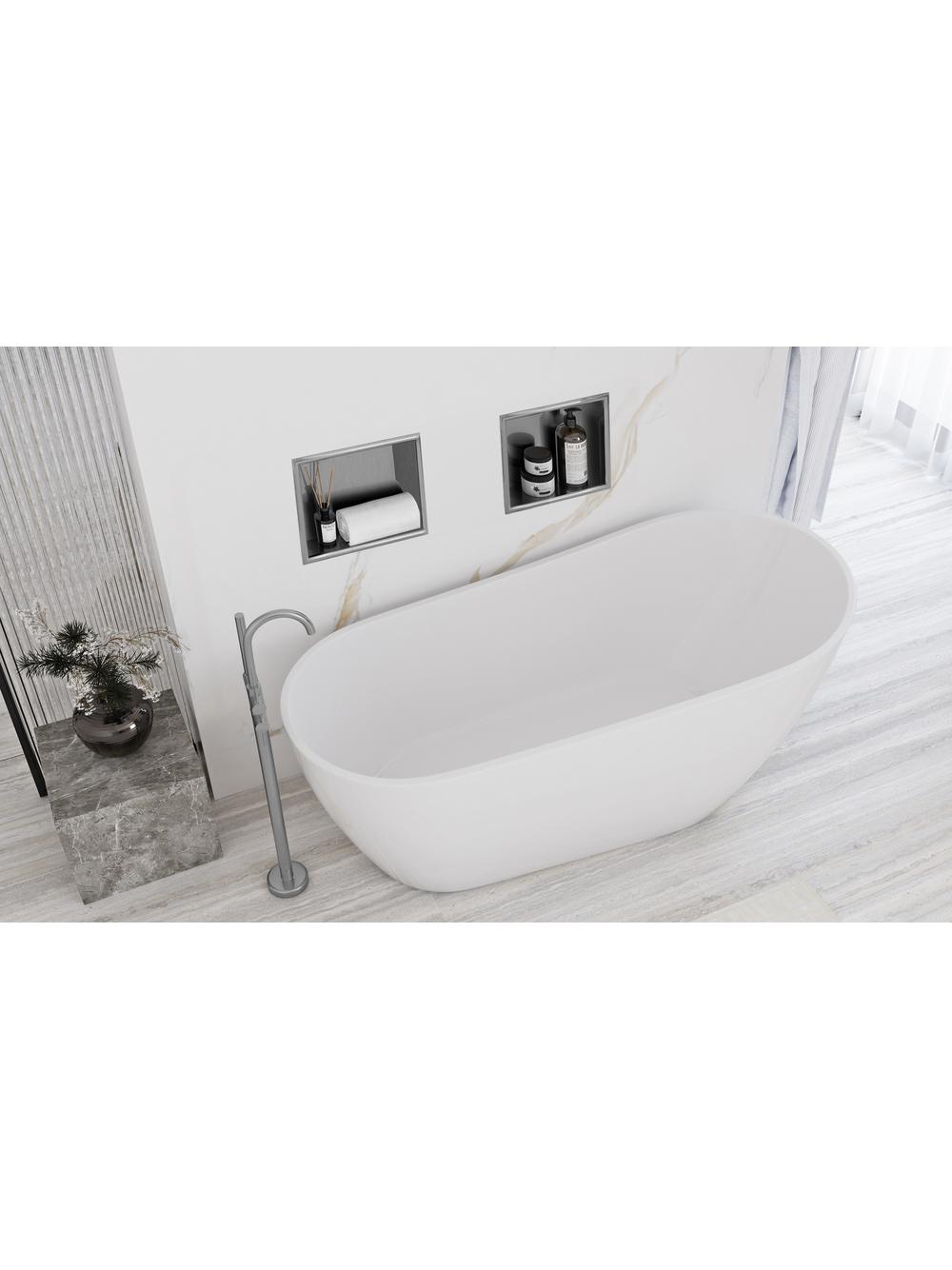 PÓŁKA WNĘKOWA ŁAZIENKOWA 30x30 stal szczotkowana
