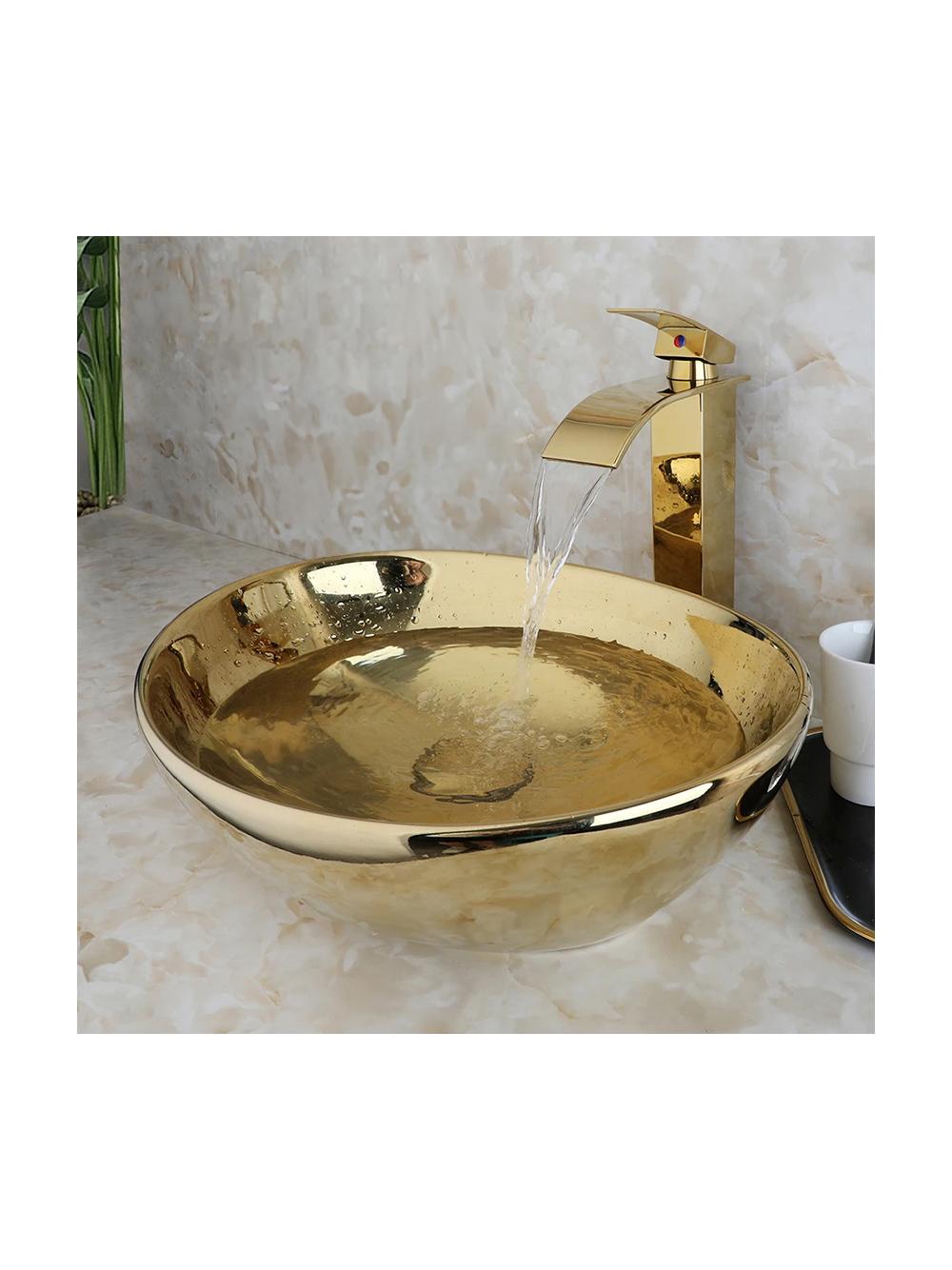 Umywalka nablatowa Rea Sofia Gold