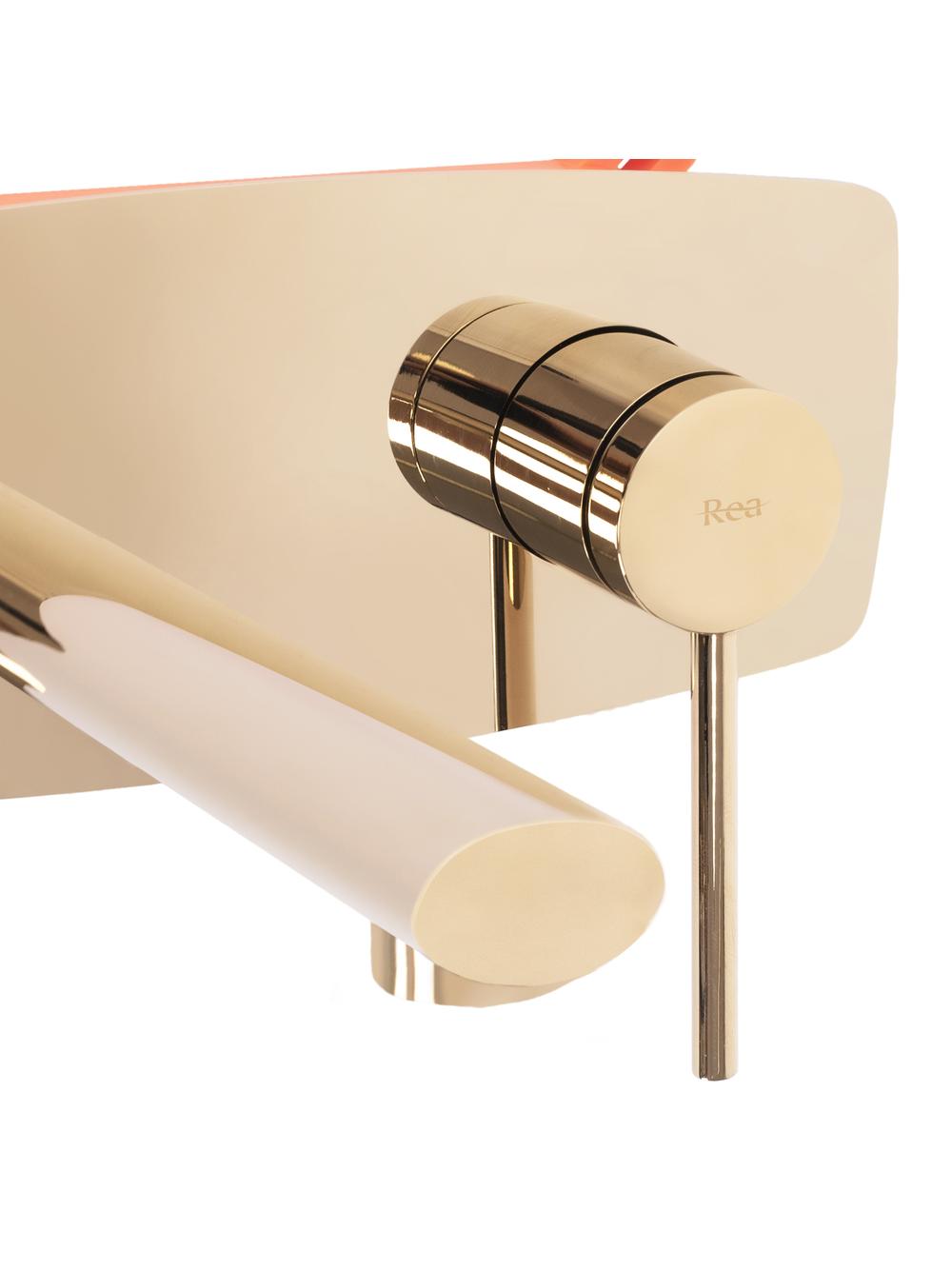 Bateria umywalkowa Podtynkowa REA OVAL Złota + BOX