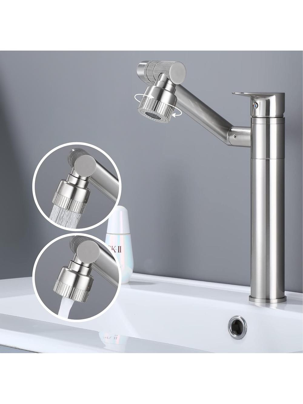Bateria Umywalkowa REA PACO Wysoka Nikiel Szczotkowany INOX