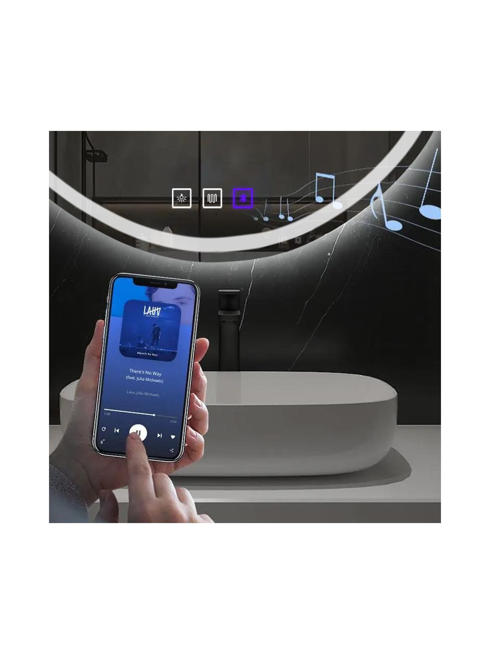 LUSTRO ŚCIENNE LED Z FUNKCJĄ BLUETOOTH 70x100cm FOG