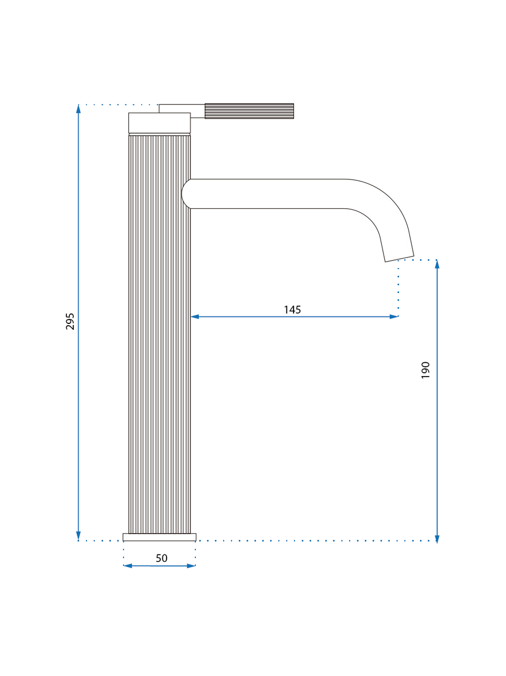 Bateria Umywalkowa REA Argon Nikiel Szczotkowany Wysoka