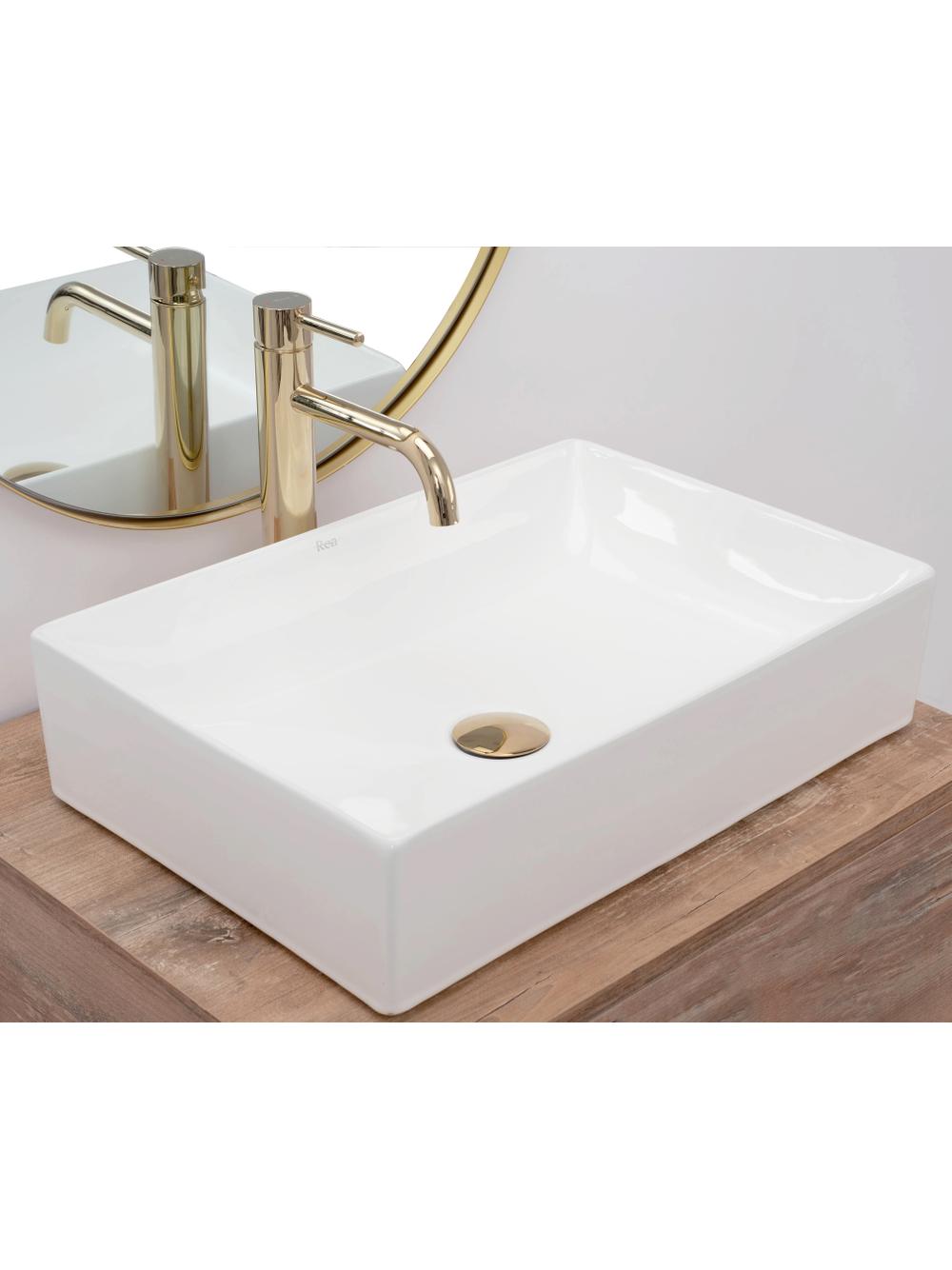 Πάγκος νιπτήρας REA Inga White Μ 51 Π 34,5 Υ 12 cm