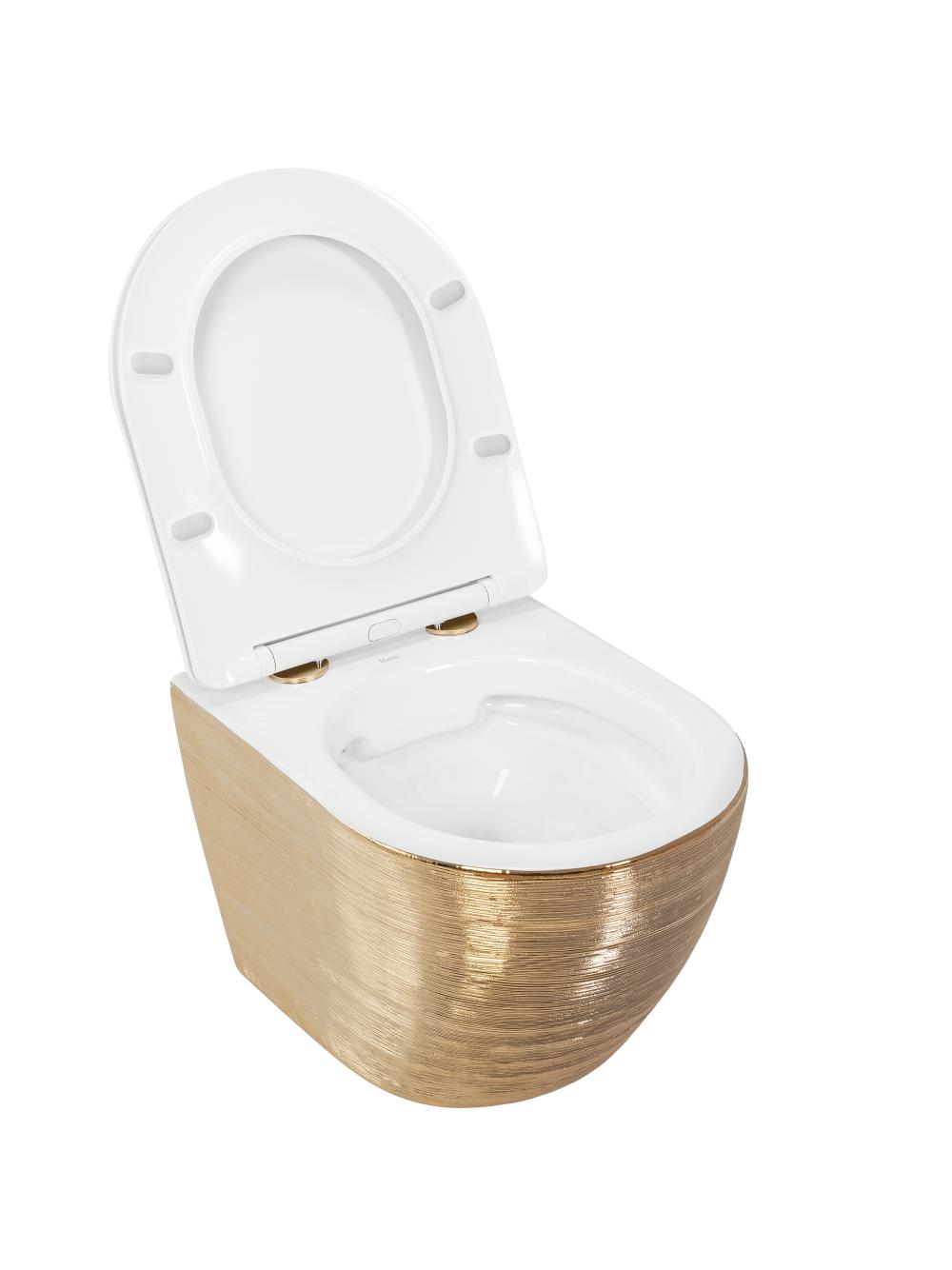 Misa WC podwieszana Carlo Flat złota szczotkowana