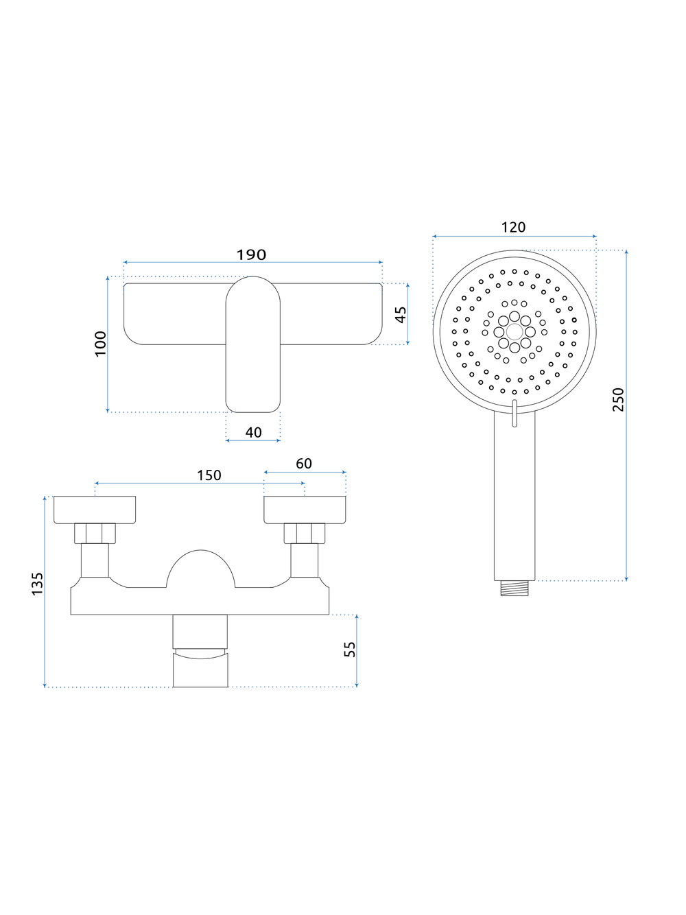 Bateria prysznicowa REA Dart Chrom