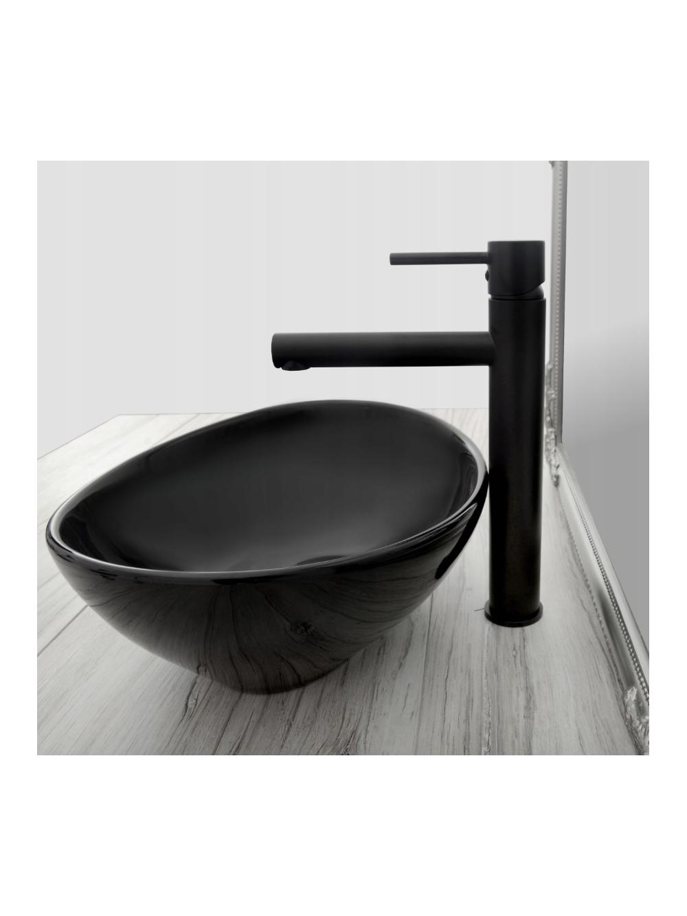 Bateria Umywalkowa Rea Tess Czarna Wysoka