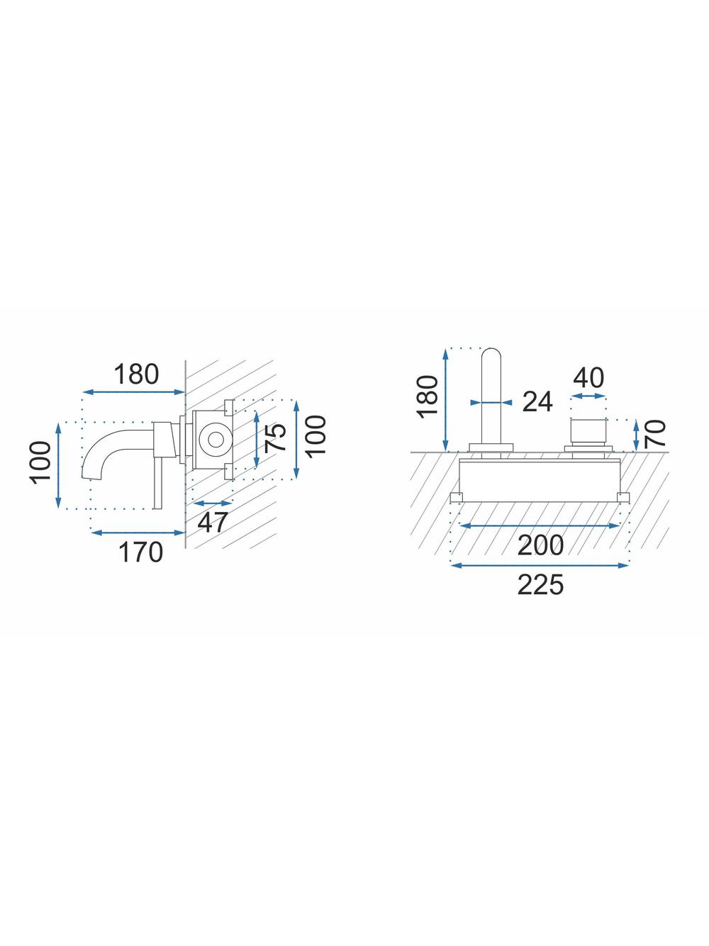 Bateria podtynkowa Rea OWEN nikiel szczotkowany Inox + BOX