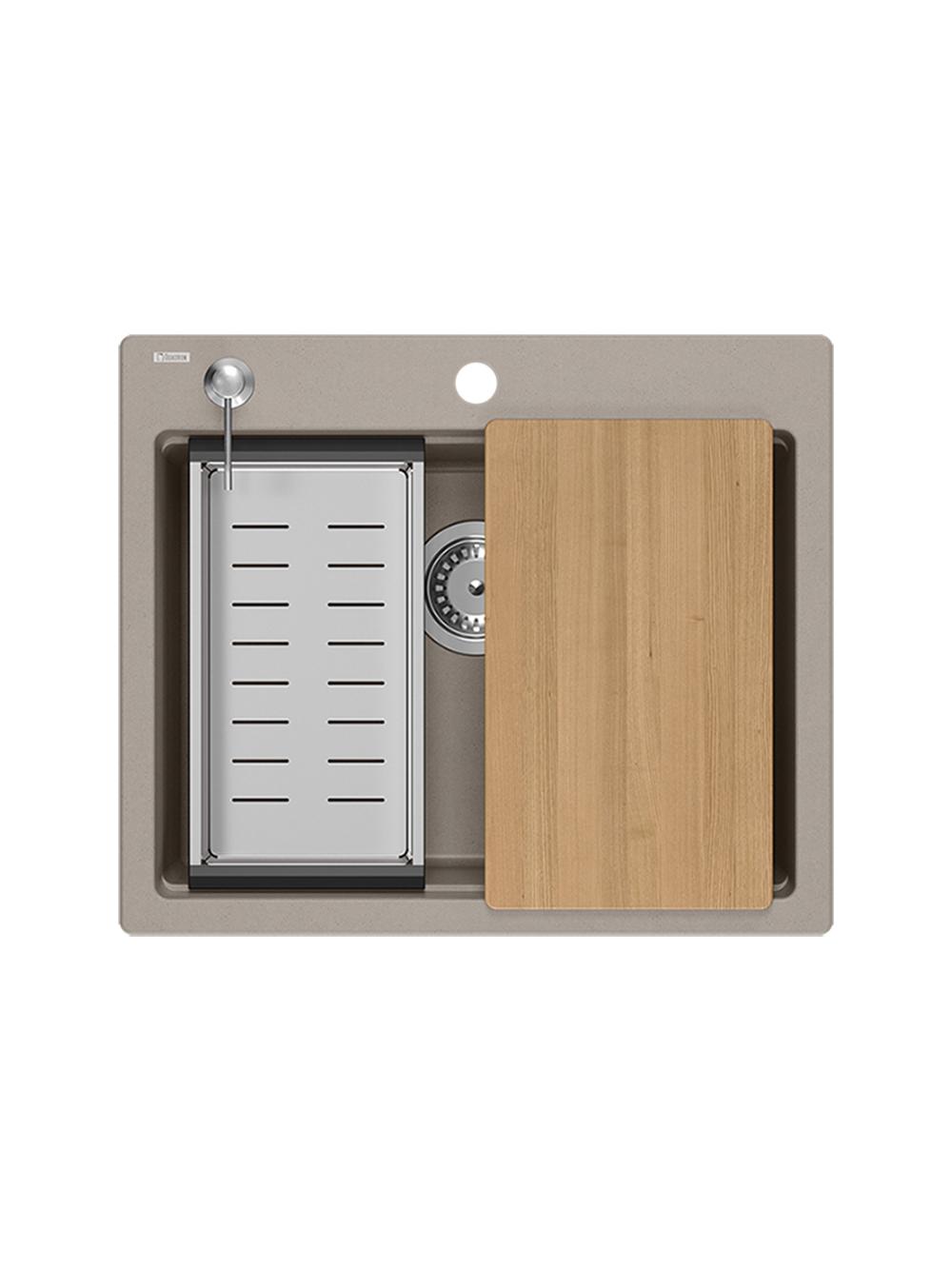 Zlewozmywak granitowy KURT 110 WORKSTATION BEŻ
