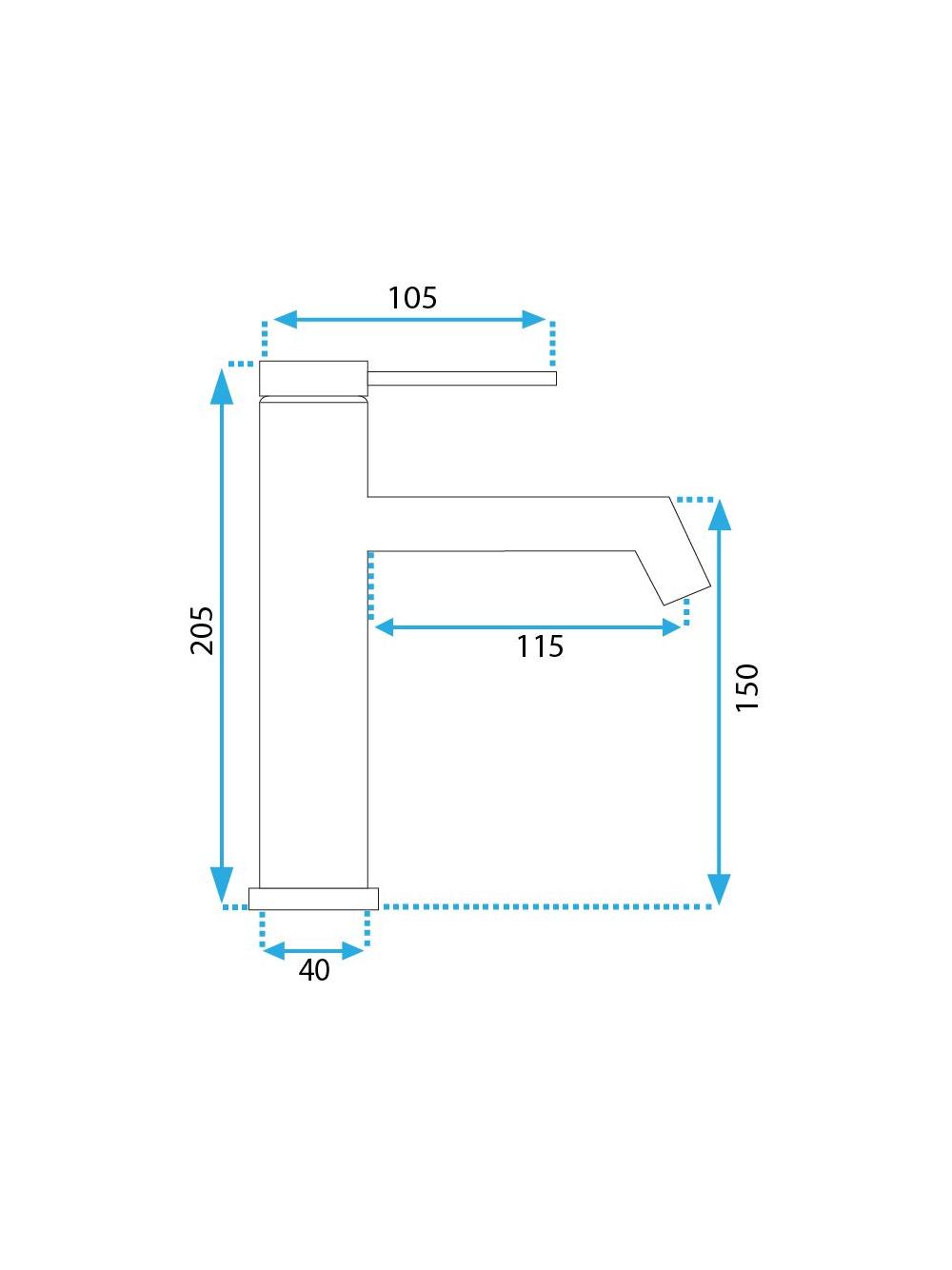 Bateria Umywalkowa Rea Foss nikiel szczotkowany Inox niska