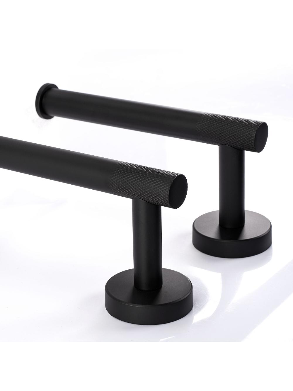 Bathroom Accessories Set GRID Black 4 Pieces