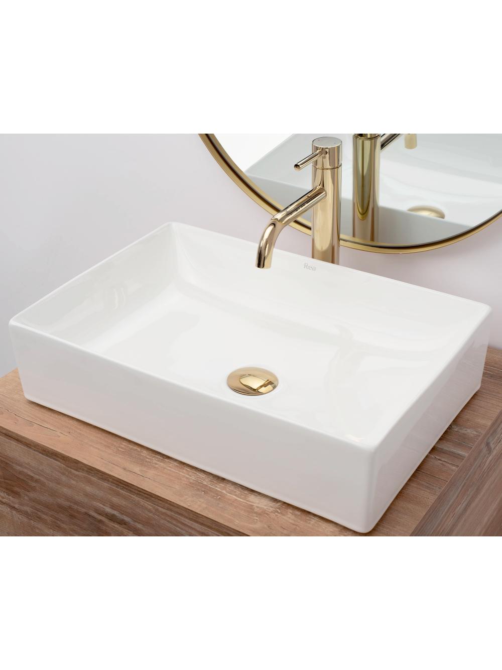 Πάγκος νιπτήρας REA Inga White Μ 51 Π 34,5 Υ 12 cm