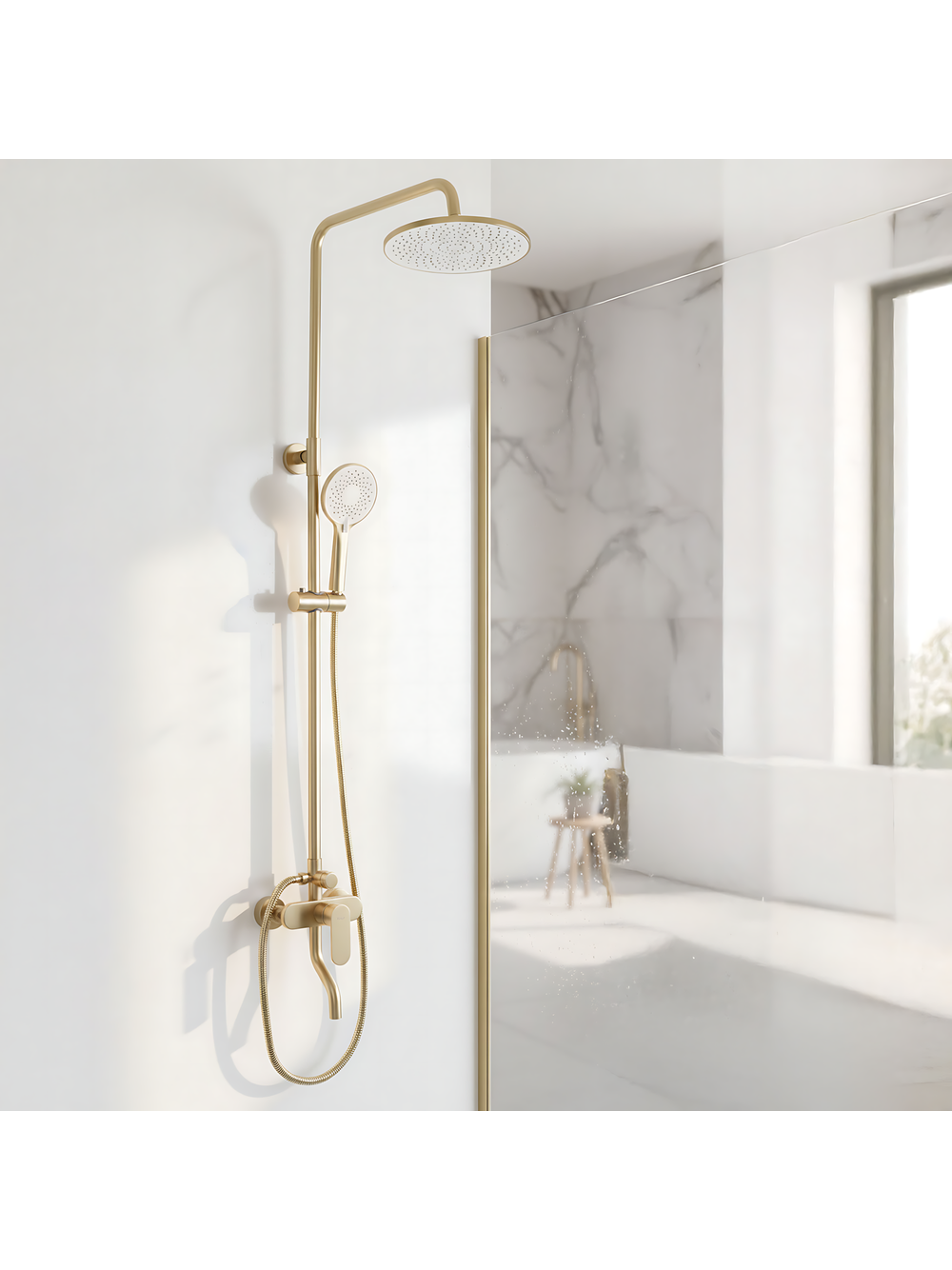 Shower set REA DROP Brush Gold